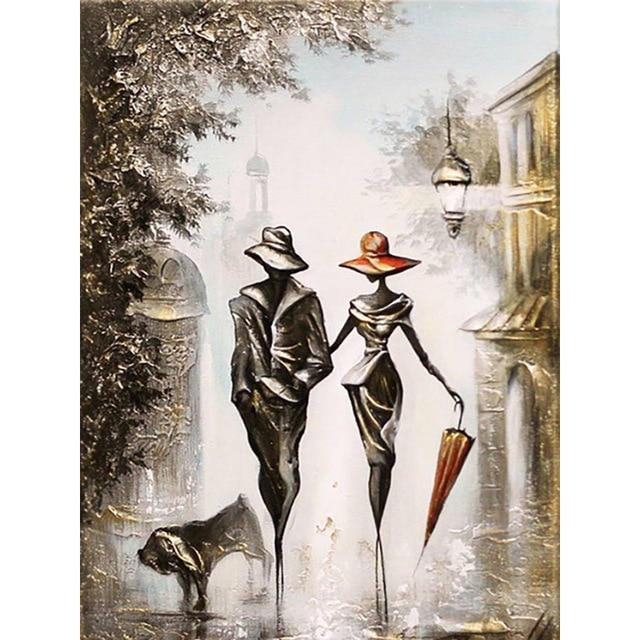 Романтическая пара 5D DIY Набор для алмазной мозаики с полными круглыми стразами и мозаичным дизайном