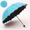 Water Blossom Umbrella Magic Folding Umbrella with Rainwater Pattern Windproof Sunshade Umbrella Outdoor UV Protection Umbrella