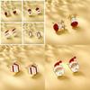 Festive Christmas Cartoon Alloy Earrings Charming Santa And Reindeer Design