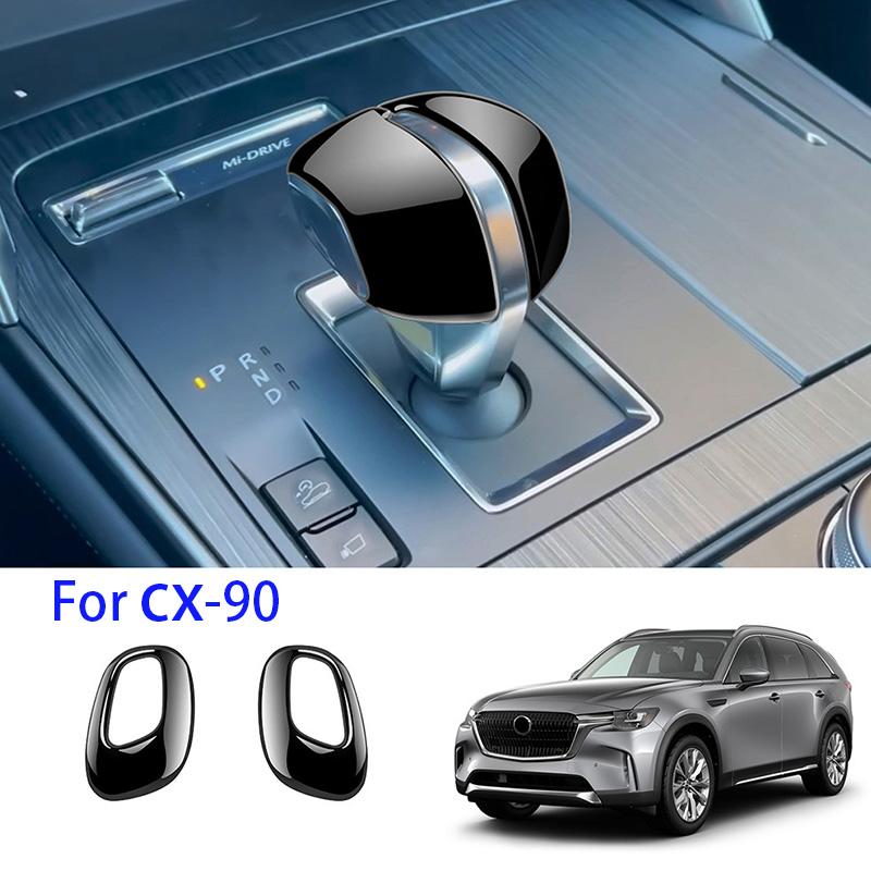 For Mazda CX60 CX 60 CX90 CX 90 2022 2023 2024 ABS Black Car Gear Shift Head Knob Handle Cover Trim Sticker Interior Accessories