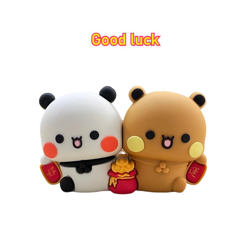 Милые фигурки Бубу и Дуду Украшения на удачу Разбогатей Иер Аксессуары панды Домашний декор Кавайные украшения для интерьера автомобиля