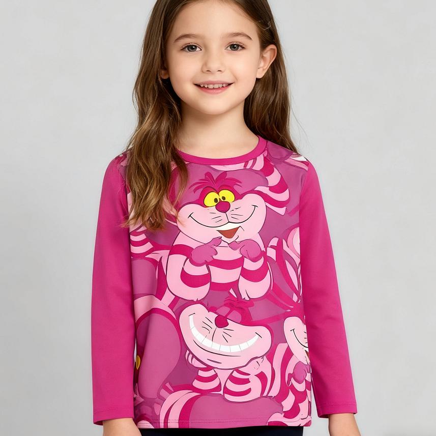 4-15 Years Old Comfortable Polyester Girls Children Long Sleeve T-Shirt Cartoon 3D Printed T Shirt Kids Clothing