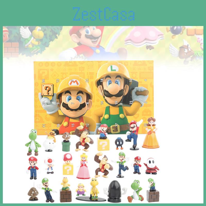 Super Mario Red And Green Mushroom Character Blind Box Figurines Set Of 24 Unique Designs