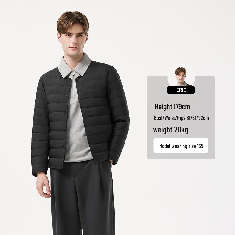 Tanboer Men's Lightweight Collarless Duck Down Jacket TA5330109A