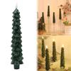 1/2/3/4Pcs Christmas Tree Candles with 3D Flame Waxy Flameless Taper Candles Flickering Window Candle for Mantels Dinner Parties