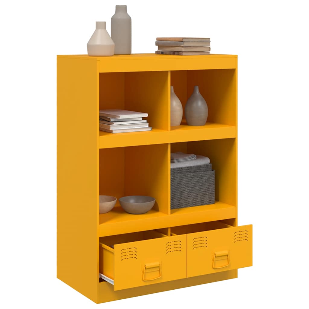 Highboard Mustard Yellow 67 x 39 x 95 cm Steel