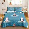 Penguin Duvet Cover Antarctic Animals Duvet Cover For Boys Girls Cartoon Style Twin Size Winter King Polyester Qulit Cover
