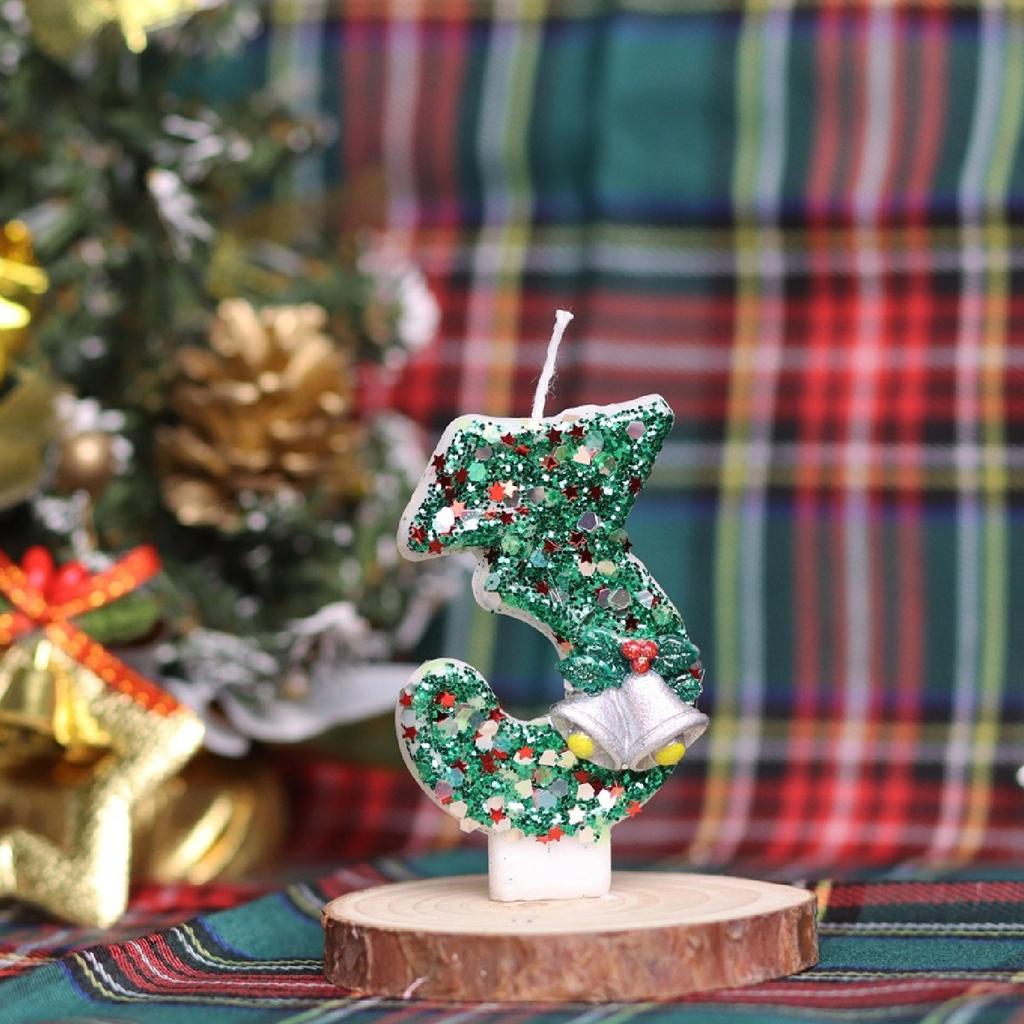 Рождественский номер День рождения Свеча Вечеринка Торт Украшение Подарок на день рождения Санта-Клаус