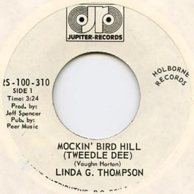 7-дюймовая пластинка LINDA G. ТОМПСОН - Холмы с пересмешниками (Твидл Ди) / B JRS1000310 Jupiter Records 1979 Канада Поп