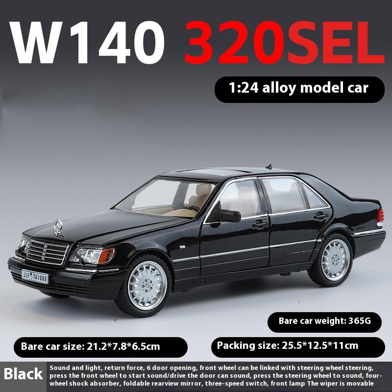 1:24 Mercedes Benz W140 320SEL Classic Limousine Alloy Die Cast Model Car Collecting Hobbies Desktop Decoration Gifts For Friend