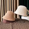 Hat Women's New Face Small Bucket Hat Knitted Wool Bucket Hat Autumn and Winter Face Cover Basin Hat Tide