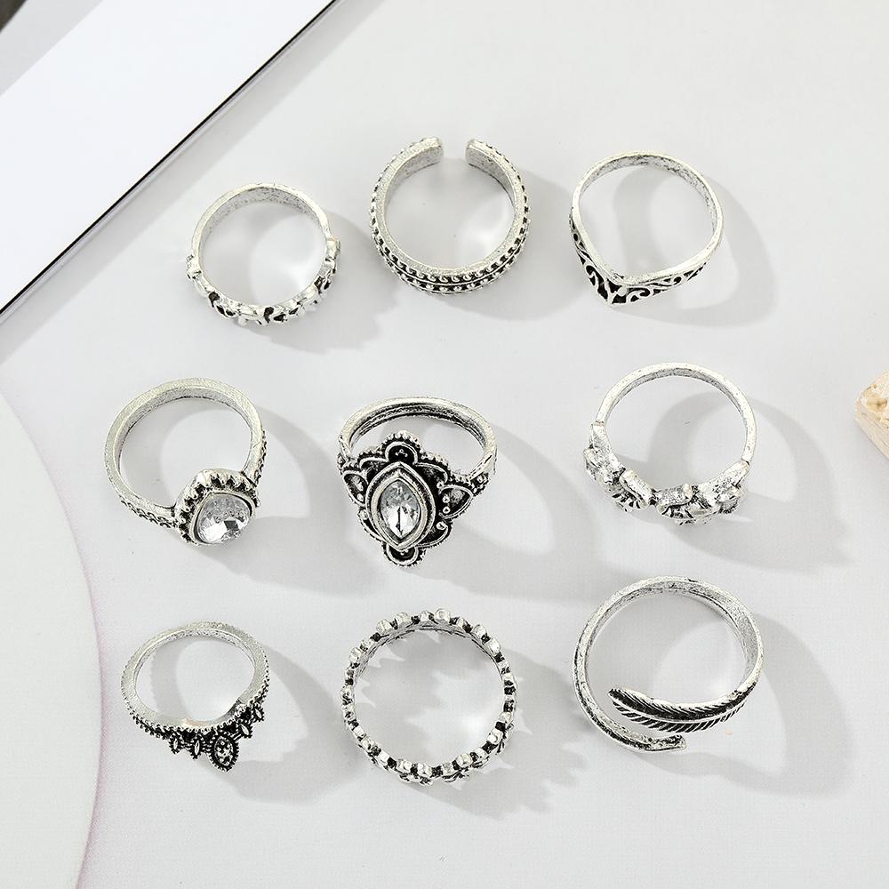 Благородное элегантное винтажное кольцо с бриллиантом, женские ювелирные изделия, универсальные аксессуары, модный комплект очаровательных колец