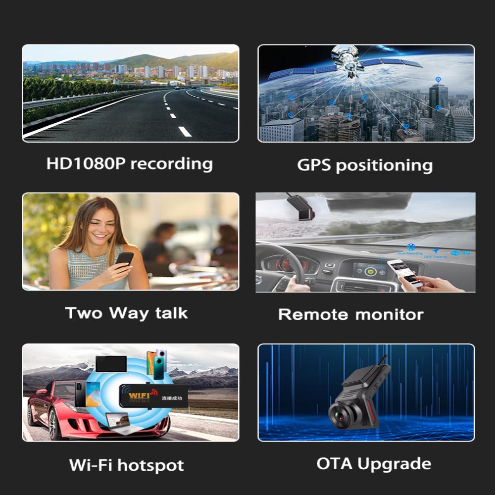 4G Мини Двойная Видеорегистратор FHD 1080P WiFi GPS Трекер Прямой Удаленный Монитор Запись Циклического Видео 24-часовой Защитник Парковки Ночное Видение