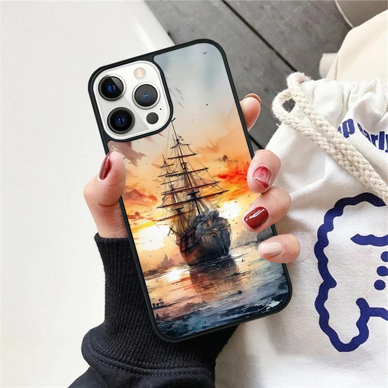 Чехол-обложка для телефона Пиратский корабль в море Для iPhone 17 Air 12 Plus Max для iPhone 17 Air 15 16 11 13 14 Pro Max Fundas