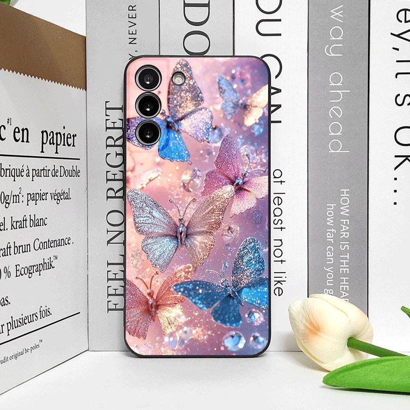 Роскошный Чехол для Телефона с Узором Бабочка и Цветок для OPPO Reno 13 12 F 11 10 Pro Plus A58 Find X5 X3 Lite 5G Мягкий Ударопрочный Чехол