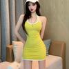 Женское платье, тонкие сексуальные облегающие платья без рукавов с висячим вырезом, летние платья в стиле ночного клуба, Vestidos