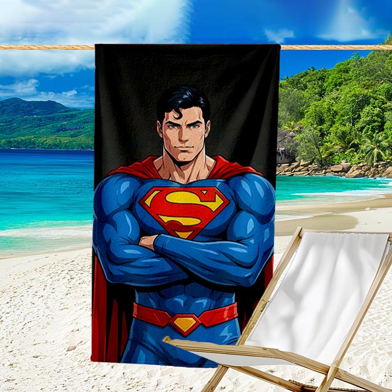 Ultra-Soft Beach Towel with SUPERMAN Theme,Ideal for Pool - Camping, Diving - Perfect Travel Essential, Vibrant Beach Towel.