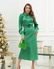 Green Silk Dress with Classic Silhouette