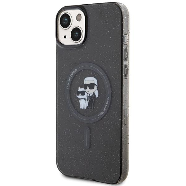 Karl Lagerfeld KLHMP15SHGKCNOK iPhone 15 / 14 / 13 6.1" black/black hardcase Karl&Choupette Glitter MagSafe