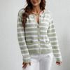 Women's Autumn And Winter Button Striped Knitted Cardigan Long Sleeve Sweater