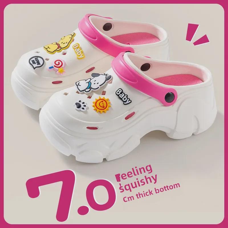 Женские пляжные тапочки EVA 2024 — толстая подошва, противоскользящие, с защитой от запаха, подчеркивающий дизайн для ношения на открытом воздухе