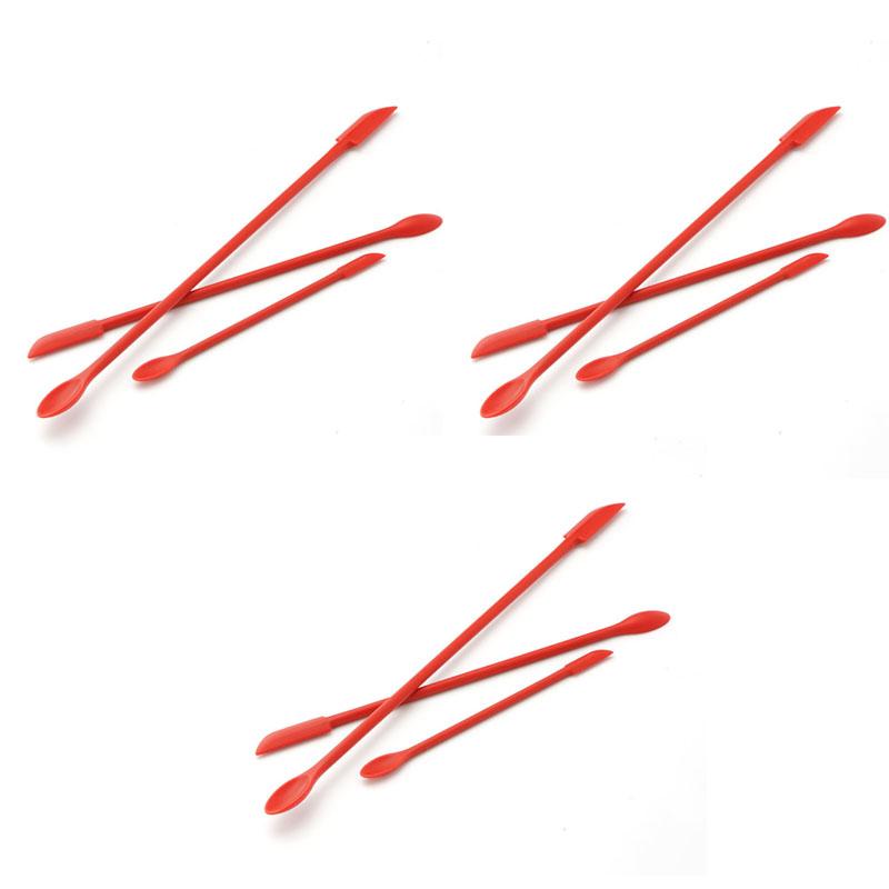 1/2/3/4set Food Grade Silicone Silicone Spatula Set Long Handle Double-headed Mini Jar Scraper Curved Scoop Lightweight