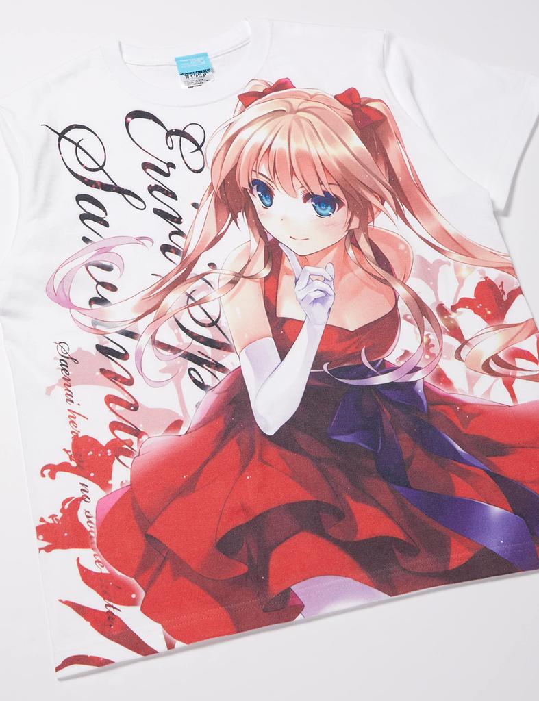 Cospa Как воспитать скучную девушку Оригинальная версия Спенсер Савамура Эрири Полная графика БЕЛАЯ футболка Saekano размера S
