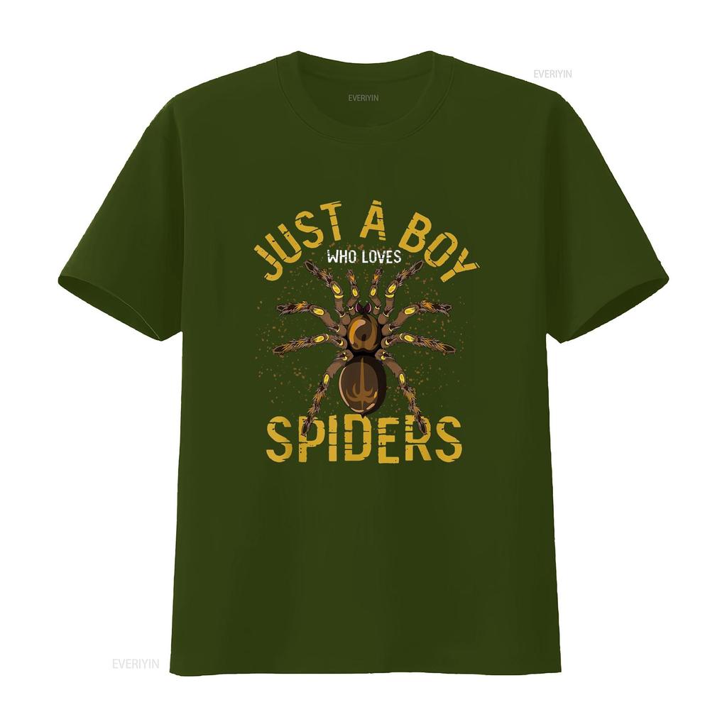 Arachnid Men Boys Idea Just A Boy Who Loves Spiders T Shirt vintage Washed homme Breathable Top For Everyday Wear fashion Soft