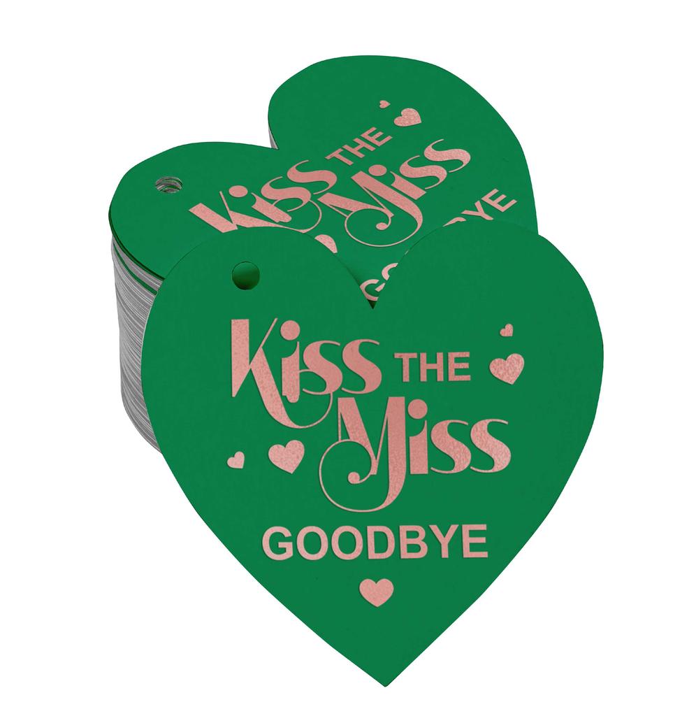 Inkdotpot 100 шт. в упаковке. Бирка из настоящей серебряной фольги с поцелуем «Мисс на прощание» на девичник.