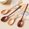 2pcs Wooden Spoon Kitchen Cooking Utensil Tools Soup Tea Spoon Tableware Catering Cooking Tool Coffee Soup Teaspoon Honey Spoon