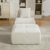 Modular compression sofa made of chenille fabric, filled with 30D high-elasticity foam. Easy to move, non-slip bottom, ideal for living room.-Beige