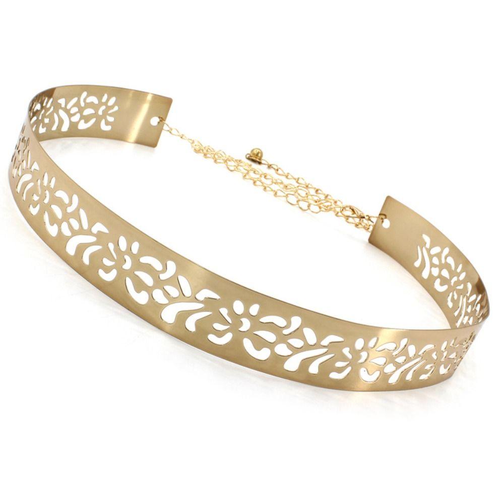 Women Gold Silver Mirror Waistband Fashion Dress Bling Waistband New Metal Designer Belt
