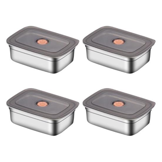 Коробка с крышкой Штабелируемые контейнеры для закусок Герметичная нержавеющая сталь для пищевых продуктов