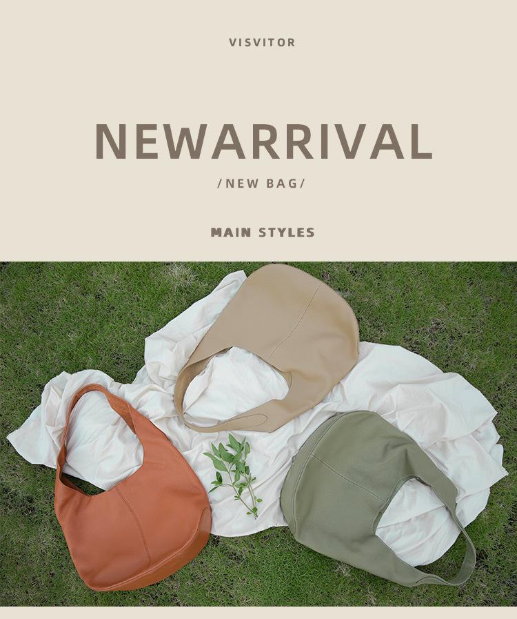 Женская сумка-тоут из натуральной кожи, модная, простая, ленивая, большая вместимость, высококачественный дизайн на одно плечо под мышкой