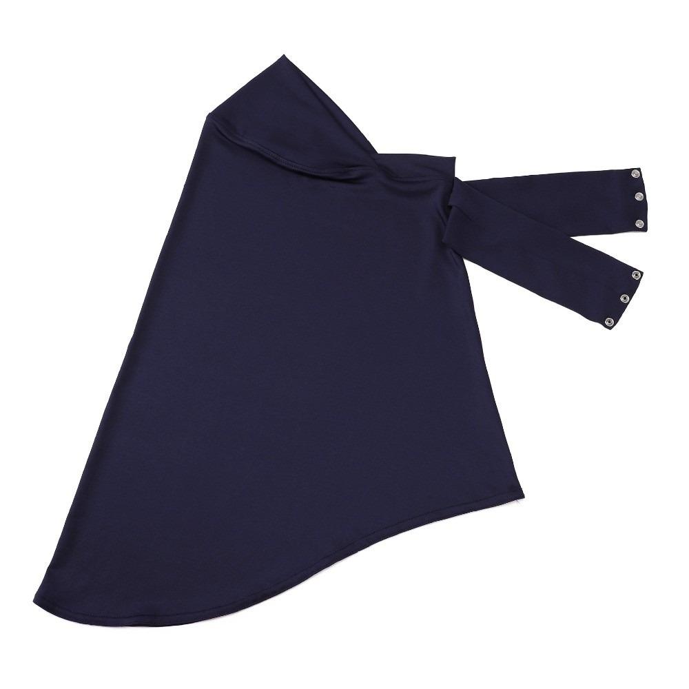 Breathable Ramadan Hijab Snap Fastener Triangle Hair Scarf Stylish Women's Under Cap Outdoor