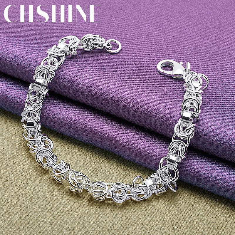 CHSHINE Мужской изысканный браслет-цепочка из стерлингового серебра 925 пробы для женщин Свадебная модная очаровательная ювелирная бижутерия