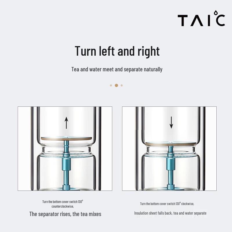 TAIC портативная бутылка-заварник из чистого титана и стекла