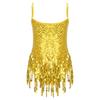 Kids Girls Latin Dance Dress Sleeveless Sparkly Sequins Tassel Fringe Dress Latin Jazz Salsa Tango Samba Rumba Dance Costume