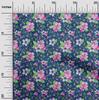 oneOone Cotton Flex Fabric Watercolor Leaves & Flower Floral Print Sewing Fabric BTY 40 Inch