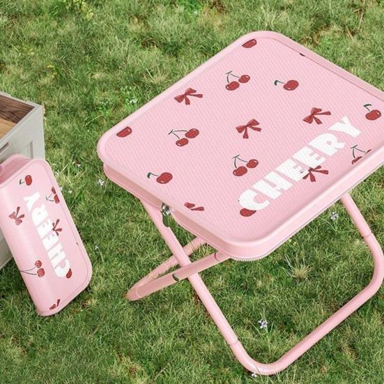 Outdoor Folding Stool with Carry Bag Portable Lightweight Heavy Duty Camping Backpacking Beach Picnic Fishing Collapsible Chair Seat