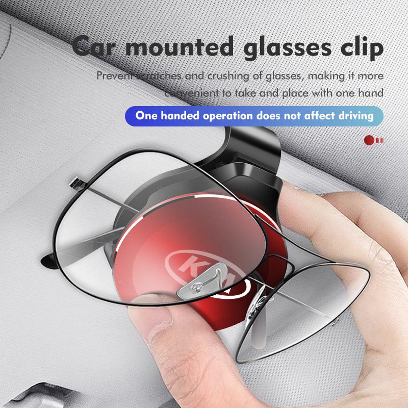 For KIA Car Logo Visor Eyeglasses Holder Glasses Storage Clip Auto Accessories Cerato Proceed Venga Stonic Picanto Sorento EB6