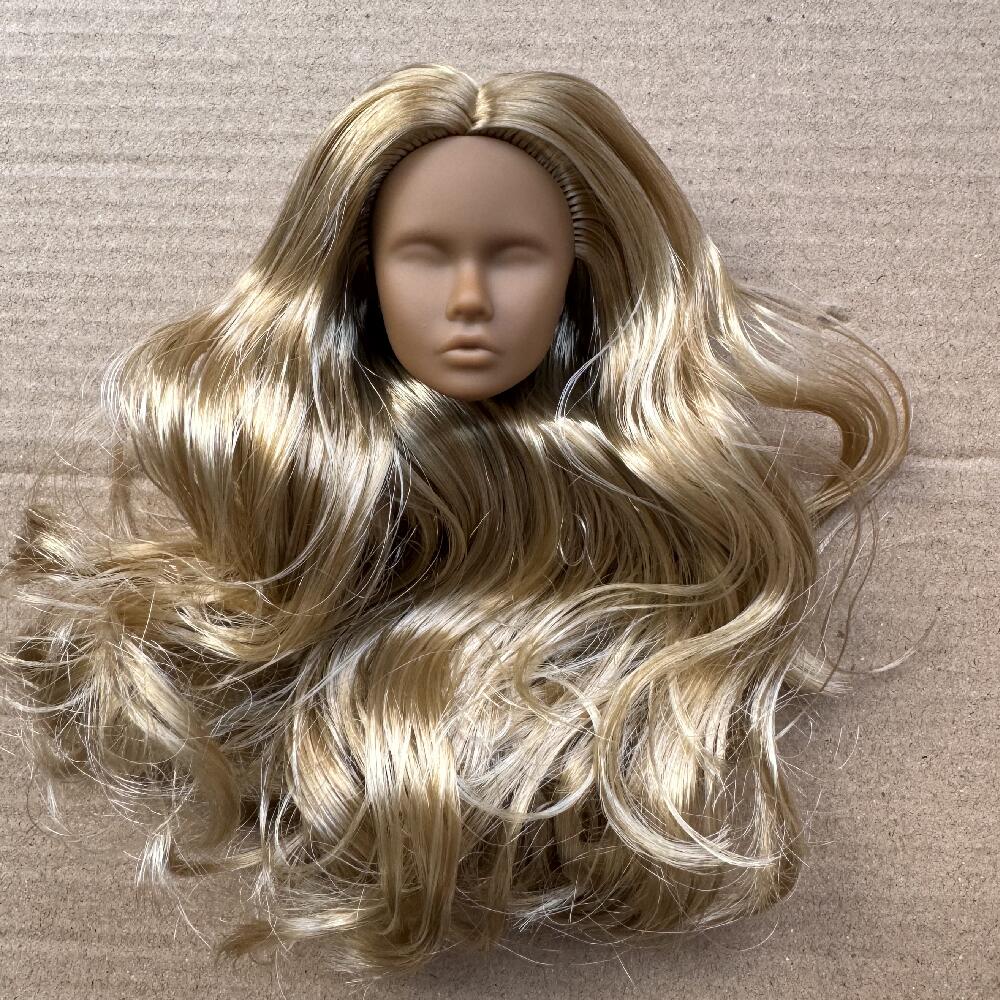 Голова куклы Poppy Blank Face Doll Heads DIY для тренировочного макияжа, лысая, масштаб 1/6, детали для рукоделия и изготовления кукол, кремовый, белый, бежевый тон кожи.