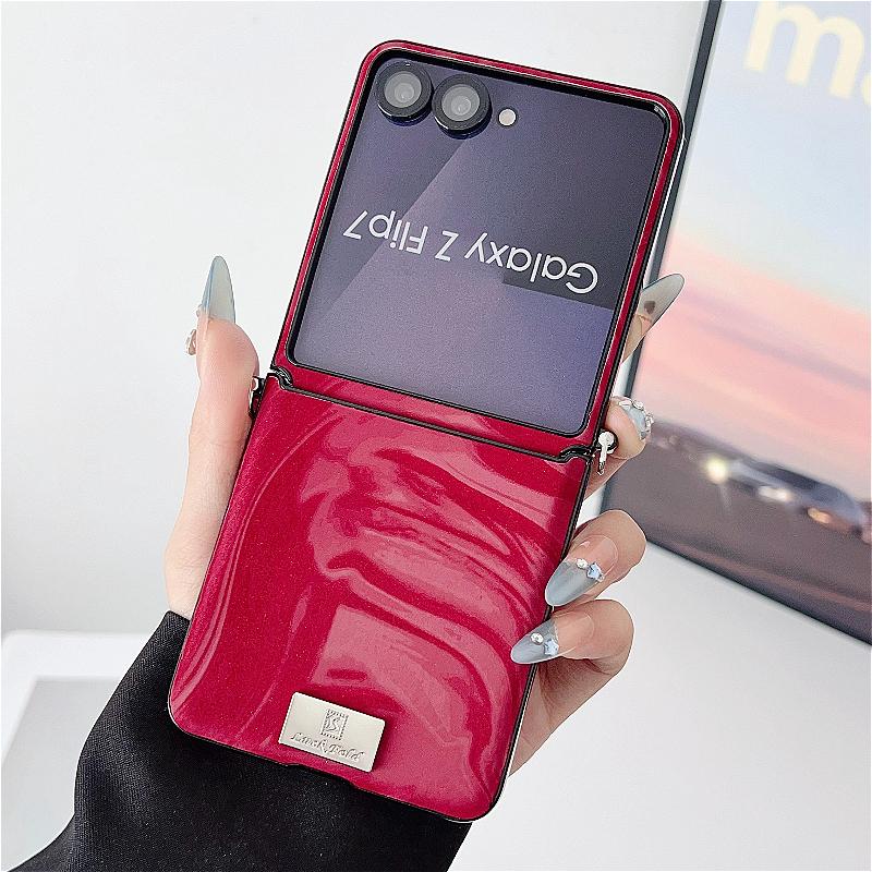 Модный простой кожаный чехол для телефона с узором «водная рябь» для Motorola Razr 50 60 70 Ultra 60Pro, с ремешком-шнурком, защита задней крышки