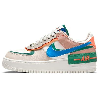 Air Force 1 Shadow Sail Signal Сине-зеленые женские кроссовки Бело-зелено-шумовые кремовые CI0919-109