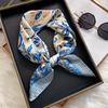 Fashionable Natural Floral Pattern Printed Multifunctional Smooth Neck Scarf Headband Women's Square Scarf Headscarf