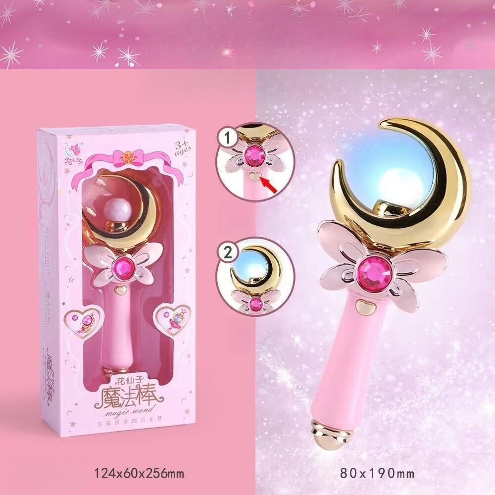 Волшебная палочка феи, светящаяся, музыкальные звуковые эффекты, игрушки, палочка Луны, фигурки игрушки, палочка для трансформации королевы, подарки для девочек