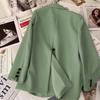 Женская повседневная однотонная куртка-кардиган на пуговицах с длинными рукавами и лацканами, темпераментная куртка