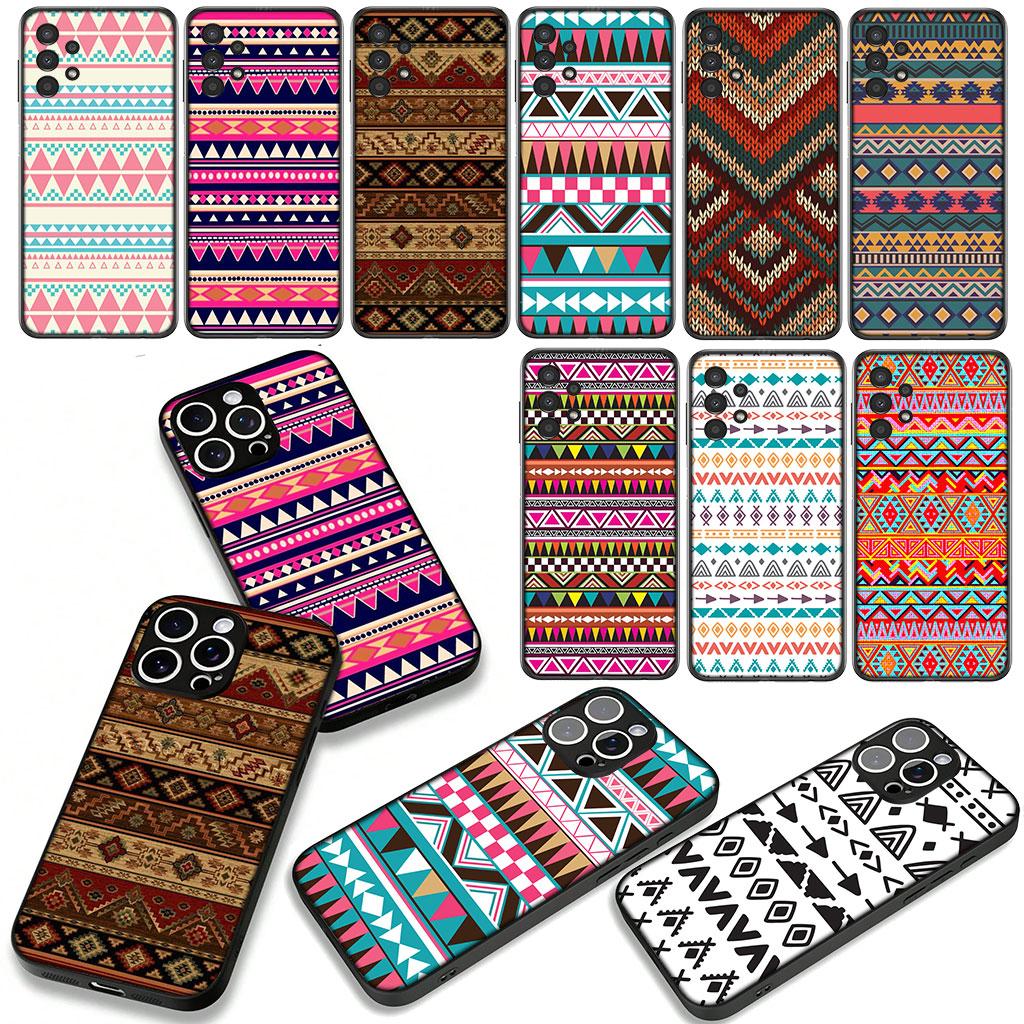 Для Samsung Galaxy A36 A17 A26 A07 A35 A54 A53 A13 A33 A34 S9 S20 S21 FE S10 Plus Чехол Текстура Ацтекское Племя Цветной Крутой