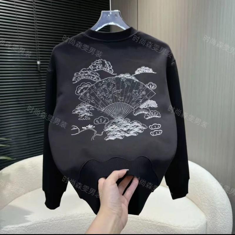 Модный бренд Осень Зима Свитшот с принтом, тяжелый, с круглым вырезом, красивый, приталенный, повседневный, модный