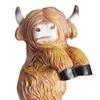 Статуэтка Коровы Хайлендской Смола Маленькая Корова Горшок-кашпо Подвеска для Горшка Лазающее Животное Обниматель Цветочного Горшка для Сада Патио Забора Газона Двора Декор Горшка для Растений